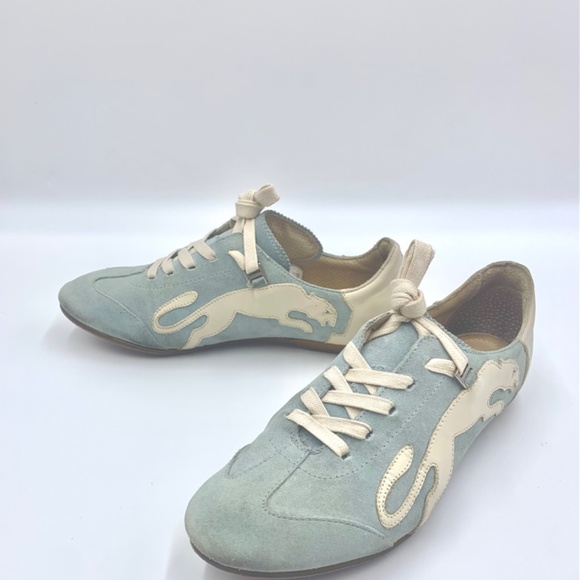 PUMA Sprint DASSLER / VAN SLOBBE Baby Blue Suede sneakers SZ 7 - Picture 4 of 16